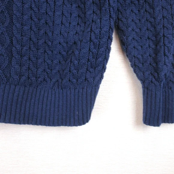 Lands' End Cable Knit Varsity Sweater Size 3X Cotton - Picture 5 of 15